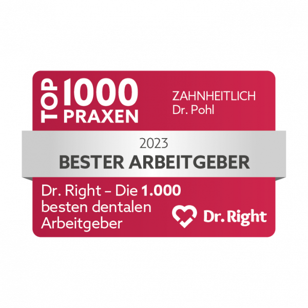 Die Zahnarztpraxis Zahnheitlich von Dr. Pohl gehört zu den besten 1000 Zahnarztpraxen in Deutschland